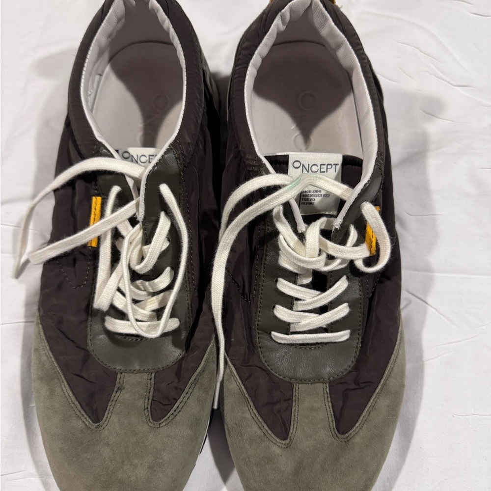 Men's Olive and Gray Sneakers